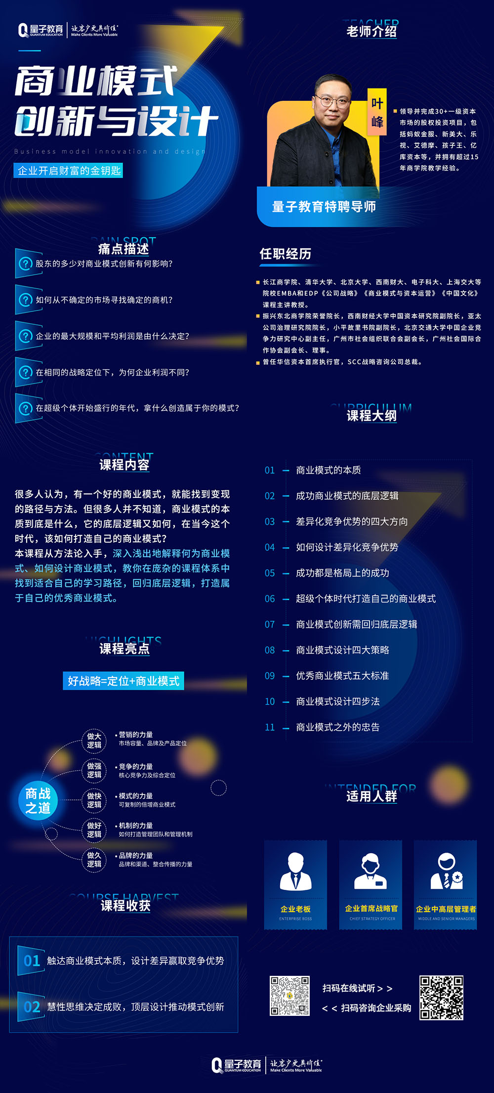 线上课程,商业模式,量子教育,叶峰